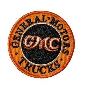 GMC Trucks Orange Circle Automotive Premium 3in Embroidered Iron-on Patch